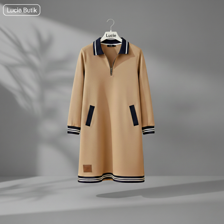 Sofie™ – Šaty s dlouhými rukávy, zipem a